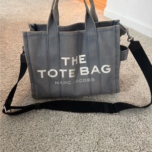Authentic Marc Jacobs purse crossbody blue shadow Gray The Tote Bag medium zip
